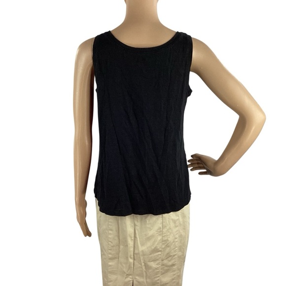EILEEN FISHER Petite Organic Linen Jersey Tank Black PS - Picture 5 of 7